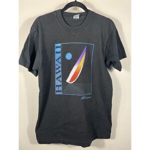Vintage 90s Maui Hawaii Sail Boat Shirt Single Stitch USA Made Size Large (O)
